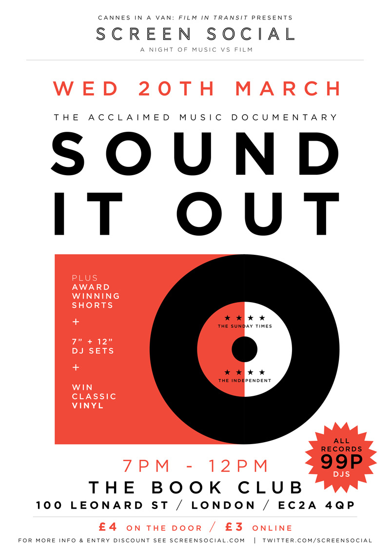 20.03.13 Screen Social: Sound It Out 7″ special